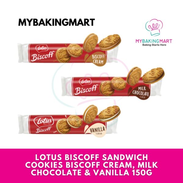 Lotus Biscoff Caramelised Sandwich Biscuits Cookies 15's (150g) ( Biscoff Cream / Milk Chocolate / Vanilla)