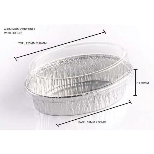 Crystal Wrap Aluminium Container With LID 6301-P (10 sets) - Image 4