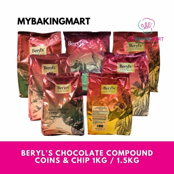 Beryl's Compound Dark/ Milk/ White Chocolate / Chocolate Chip 1kg / 1.5kg