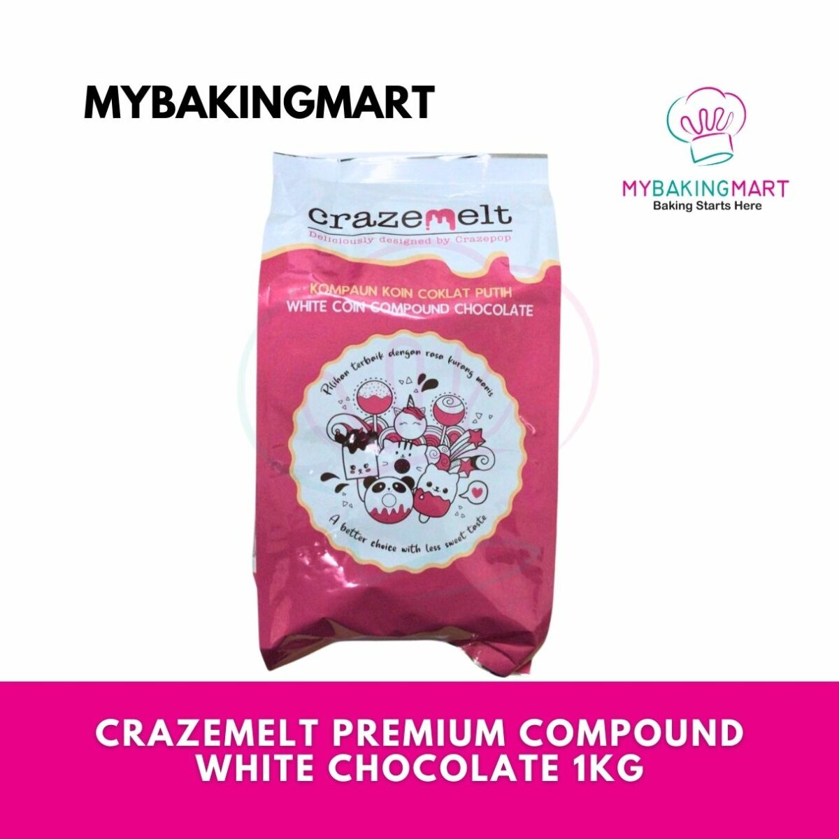 Crazemelt Premium Compound White Chocolate 1kg - Image 3