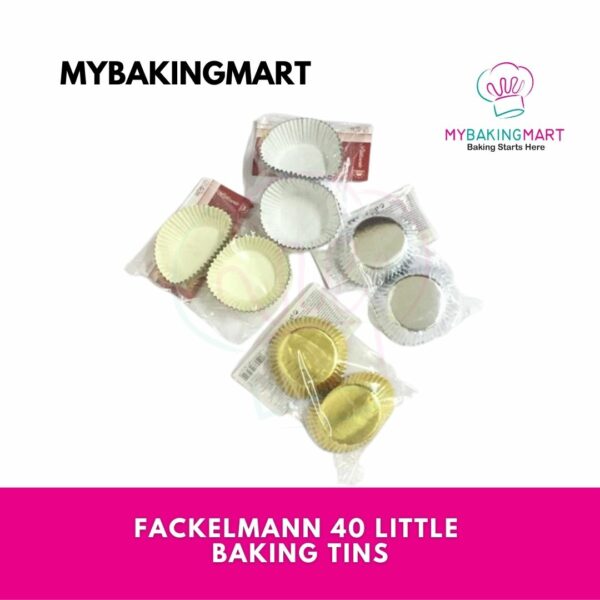 Fackelmann 40 Little Baking Tins with Golden/Silver Silicone