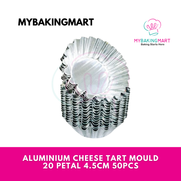 4.5cm 20 Petals Aluminium Cheese Tart Mould (50pcs)