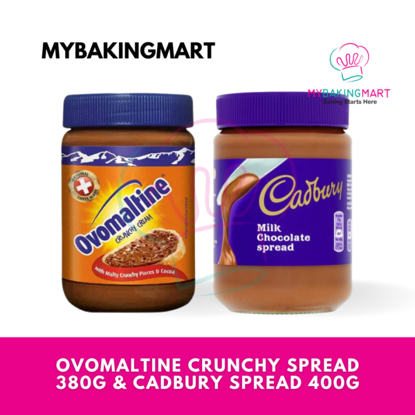 Combo Ovomaltine Crunchy Spread 380g & Cadbury Milk Chocolate Spread 400g