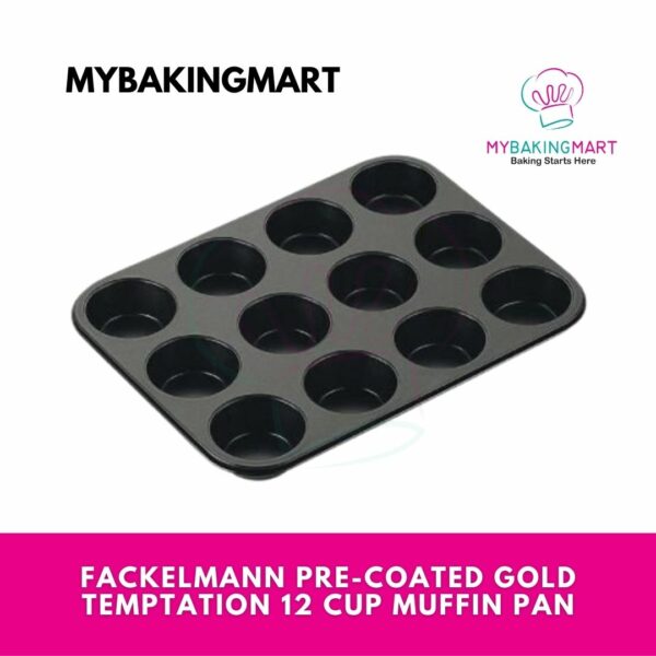 Fackelmann Muffin Pan Pre-Coated Gold Temptation 12 Cup