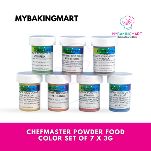 Chefmaster Powder Color Set of 7 color (3g each)
