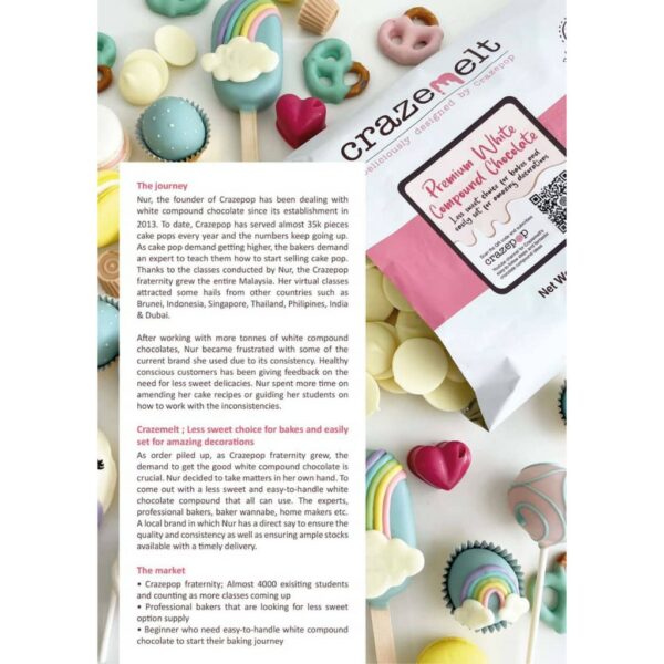 Crazemelt White Compound Chocolate 1kg x 6 (1 Carton) - Image 4