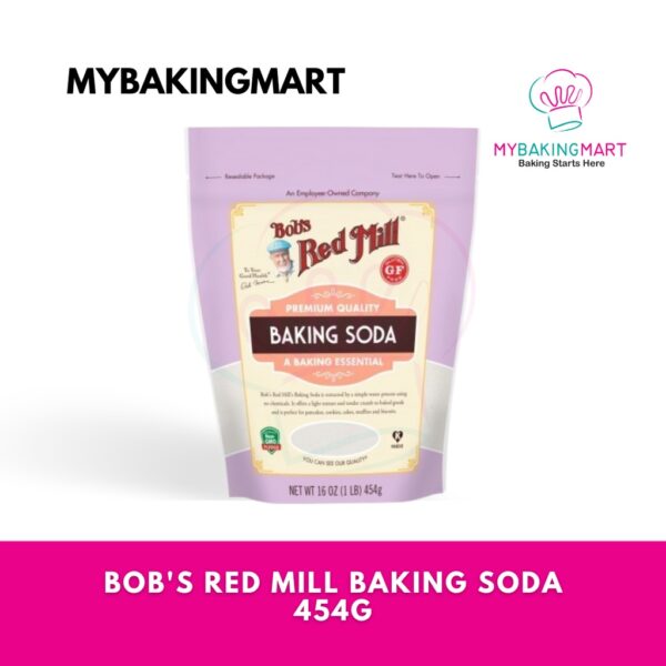 Bob's Red Mill Baking Soda (Sodium Bicarbonate /Sodium Hydrogen Carbonate) / Serbuk Sodium 454g (4Oz)