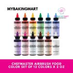 Chefmaster Airbrush Food Color Set (12 Colors)