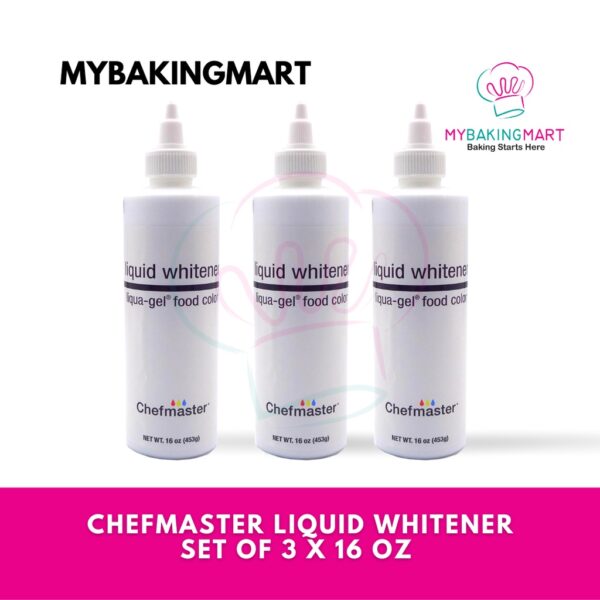 Chefmaster Set of 3 Liquid Whitener (16 Oz x 3 bottles )