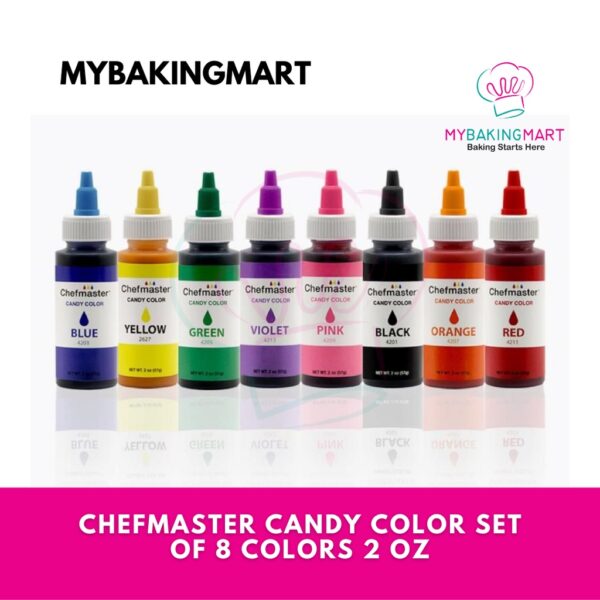 Chefmaster Candy Color Set of 8 Colors 2oz