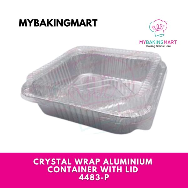 Crystal Wrap Aluminium Container With LID 4483-P (10 sets)