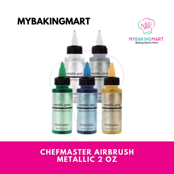 Chefmaster Metallic Airbrush Edible Food Coloring 2 Oz