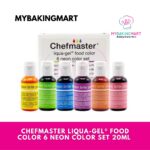 Chefmaster LIQUA-GEL® 6 Color NEON Kit 20ml Food Coloring