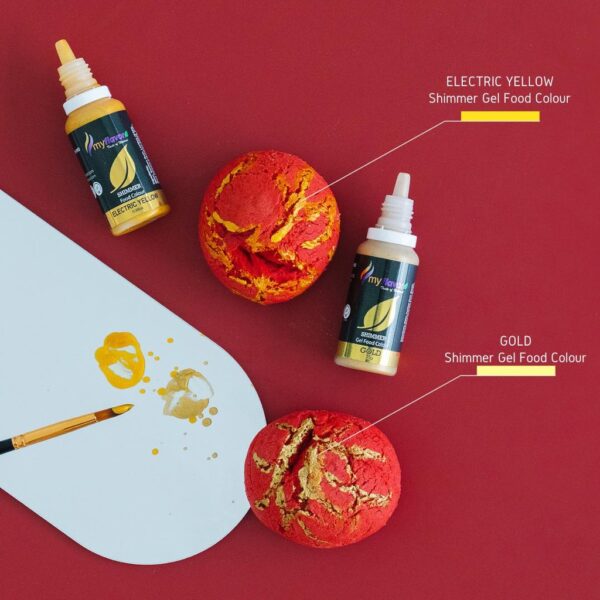Myflavor Gel Food Color Shimmer Gold 4.2oz - Image 3