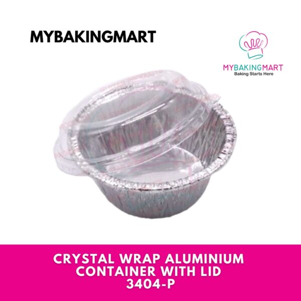 Crystal Wrap Aluminium Container With LID 3404-P (10 sets)