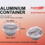 Crystal Wrap Aluminium Container With LID 3404-P (10 sets) - Image 2
