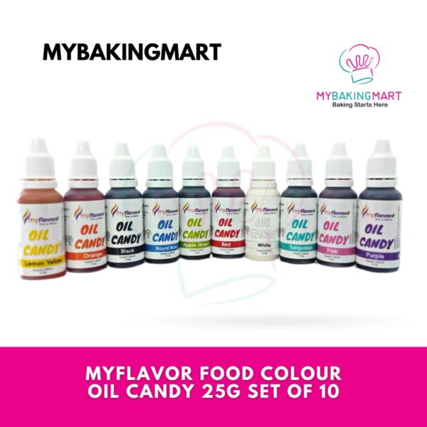 Myflavor Oil Candy Food Colouring Set of 8/10 Colors 25g - Image 3