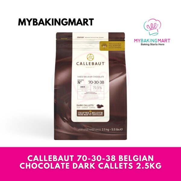 Callebaut N° 70-30-38 - Finest 70.5% Belgian Dark Chocolate Couverture (Callets) 2.5kg
