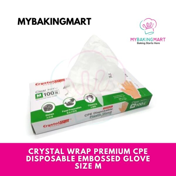 Crystal Wrap Premium CPE Disposable Embossed Glove  (Box of 100pcs) - Image 5