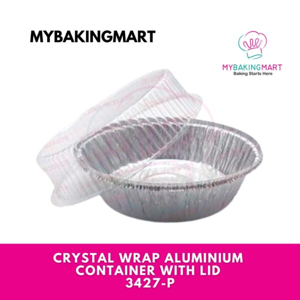 Crystal Wrap Aluminium Container With LID 3427-P (10 sets)