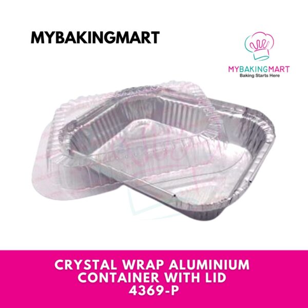 Crystal Wrap Aluminium Container With LID 4369-P (10 sets)