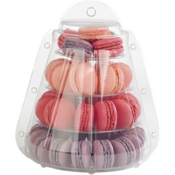 Macaron 4-Tier Display Rack / Display Tower with Takeaway Carrier - Image 2