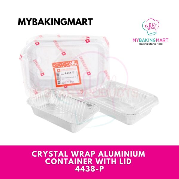 Crystal Wrap Aluminium Container With LID 4438-P (10 sets)