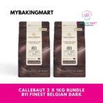Callebaut 2 x 1kg Bundle - 811 Finest Belgian Dark Chocolate Couverture