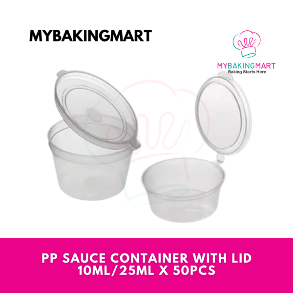PP Sauce Container With Lid 10ml (50pcs) / 25ml (100pcs)