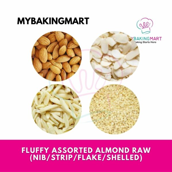 FLUFFY Almond Nut Raw 500g/1kg  Nib / Strip / Flake / Shelled