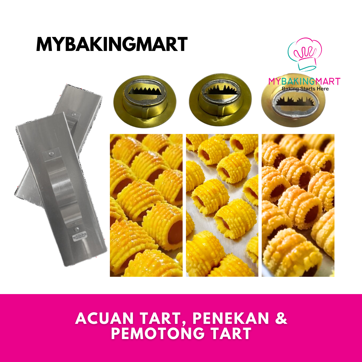 Acuan Tart Acuan Tart Nanas, Penekan & Pemotong Tart 2.5 inch - Image 1