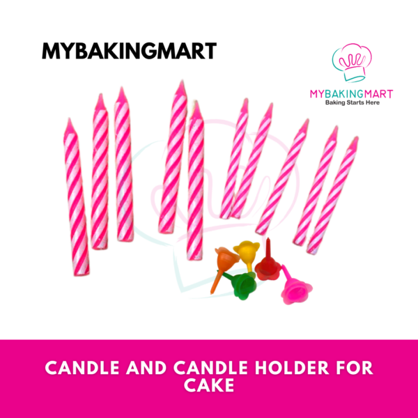 Candle and Candle Holder for Cake