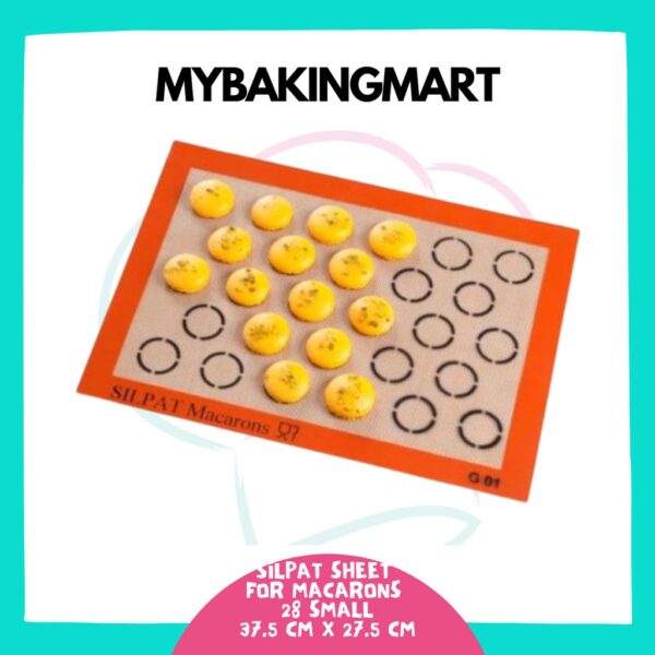 De Marle Silpat Macaron Baking Mat for 28 Small Size 37.5cm x 27.5cm