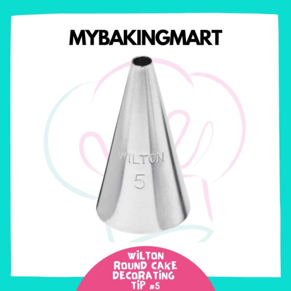 Wilton Round Cake Decorating Tip #5 - Icing Nozzle - Sugar Cookie