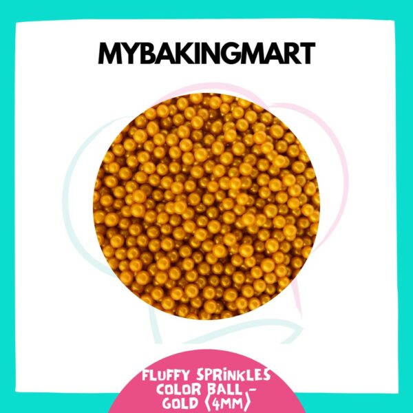 Fluffy Sprinkles Color Ball - Gold (4mm)