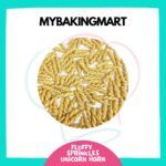 Fluffy Sprinkles - Metallic Gold Unicorn Horn / Sugar Sprinkles 100g