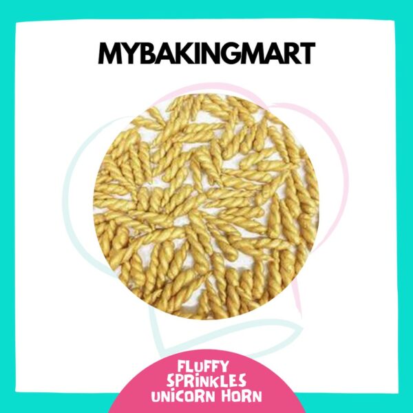 Fluffy Sprinkles - Metallic Gold Unicorn Horn / Sugar Sprinkles 100g