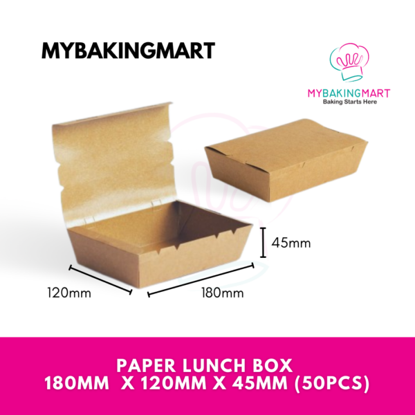 Paper Lunch Box Medium/Large Brown (50pcs±) - Disposable Paper Lunch Box - Image 3