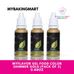 MyFlavor Gel Food Colour Shimmer Gold (Pack of 3)