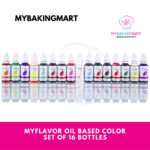 Myflavor Oil Soluble Food Colouring Set (16 Bottles)