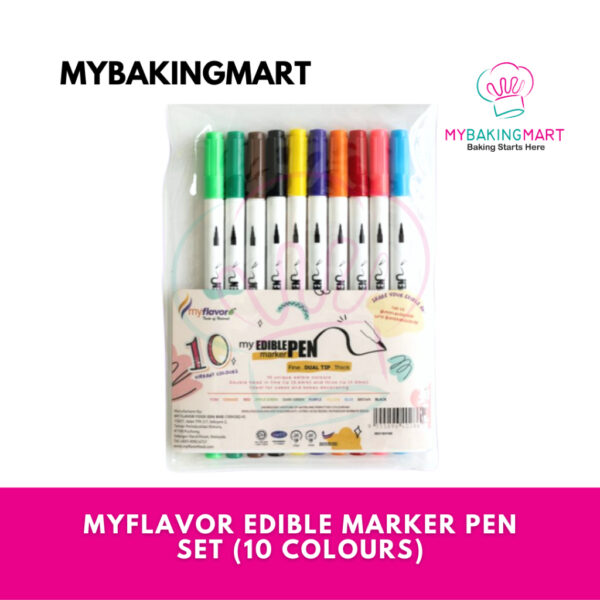 Myflavor Edible Marker Pen Set (10 Colours)