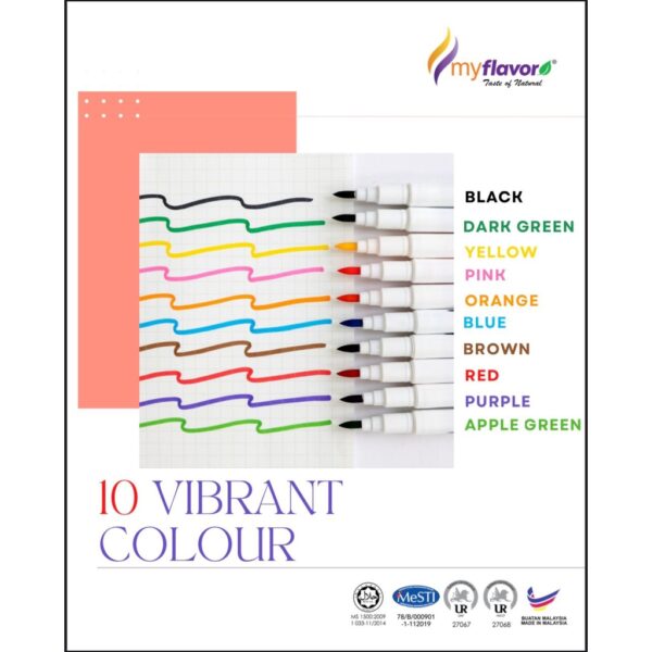Myflavor Edible Marker Pen Set (10 Colours) - Image 6