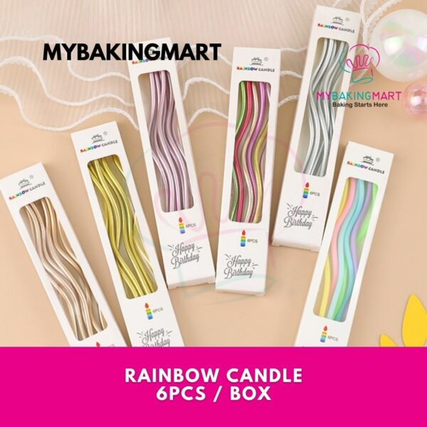 Rainbow Candle Birthday Candle 6pcs/box