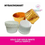 FLUFFY White/Gold Solo Cup 50pcs/100pcs