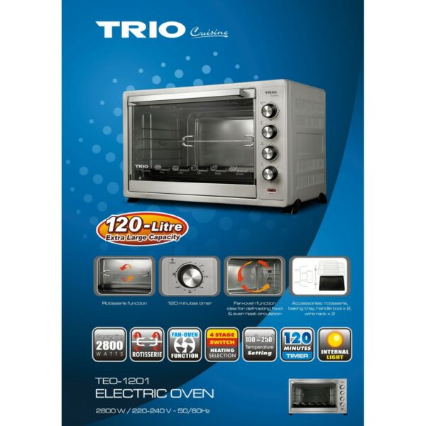 Trio Electric Oven Extra Large 120L TEO-1201 - Image 3