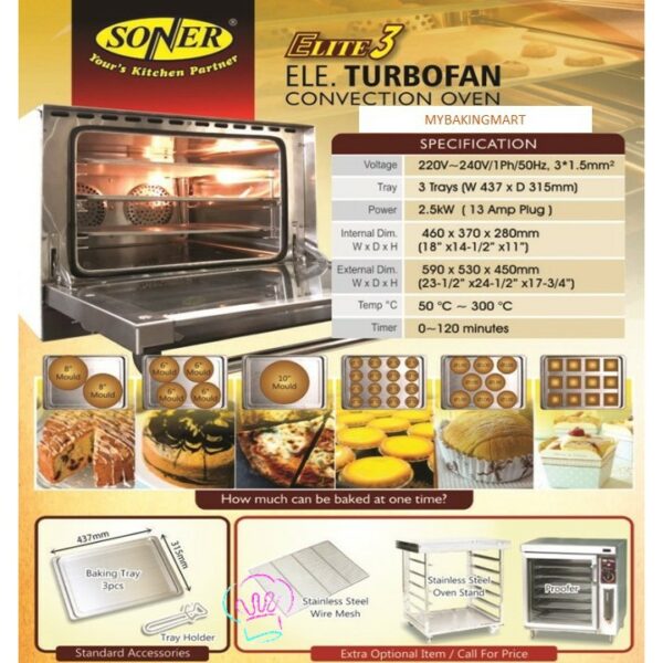 Soner ELITE3 Electric Convection Oven (Turbo Fan) - Image 5