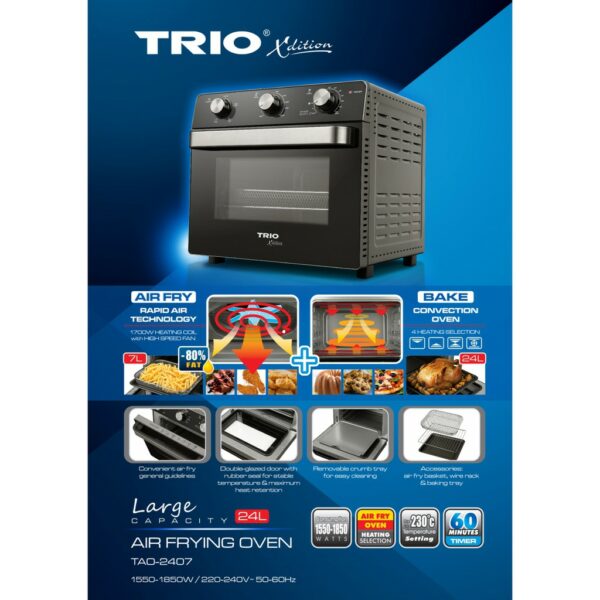 TRIO Air Fryer Oven & Convection Oven 24L Dual Function TAO-2407 - Image 3