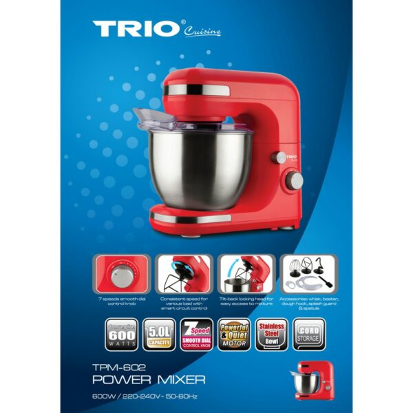 TRIO Power Mixer TPM-602 Red 5L - Image 2