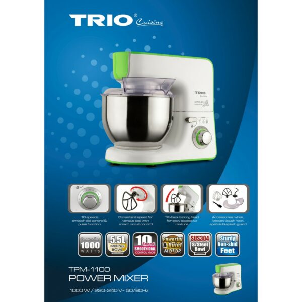 TRIO Power Stand Mixer 5.5L 1000W - TPM-1100 - Image 2