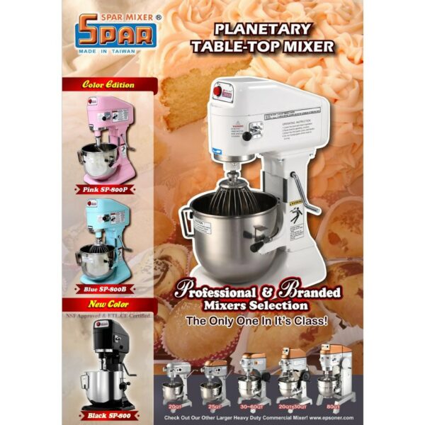 SPAR Mixer SP-800 Stand Mixer 8 Liter / Heavy Duty / Baking / Bread Making - Image 2
